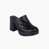 Women Eric Javits | Genevieve Clog Quilted-Shoes Black Quilted