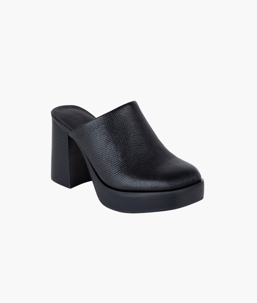 Women Eric Javits | Genevieve Clog Lizard- Shoes Black Lizard