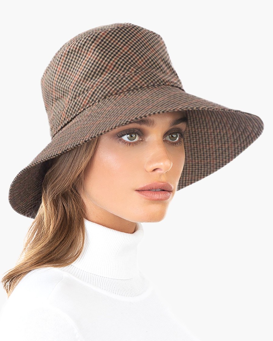 Women Eric Javits | Rain Floppy Tan Check