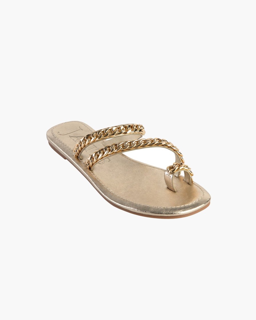 Women Eric Javits | Chainmi Toe Loop Sandal Gold