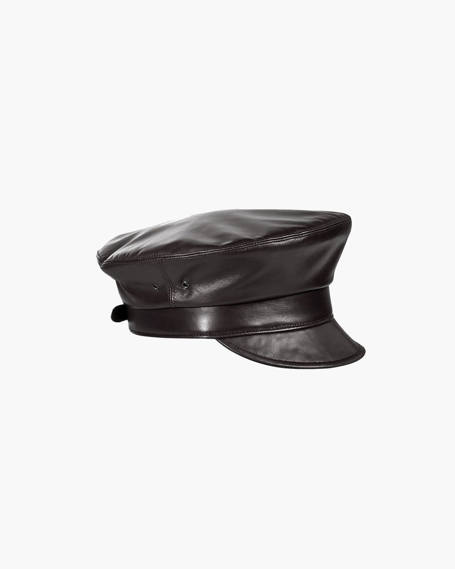 Women Eric Javits | Night Porter Leather Cap