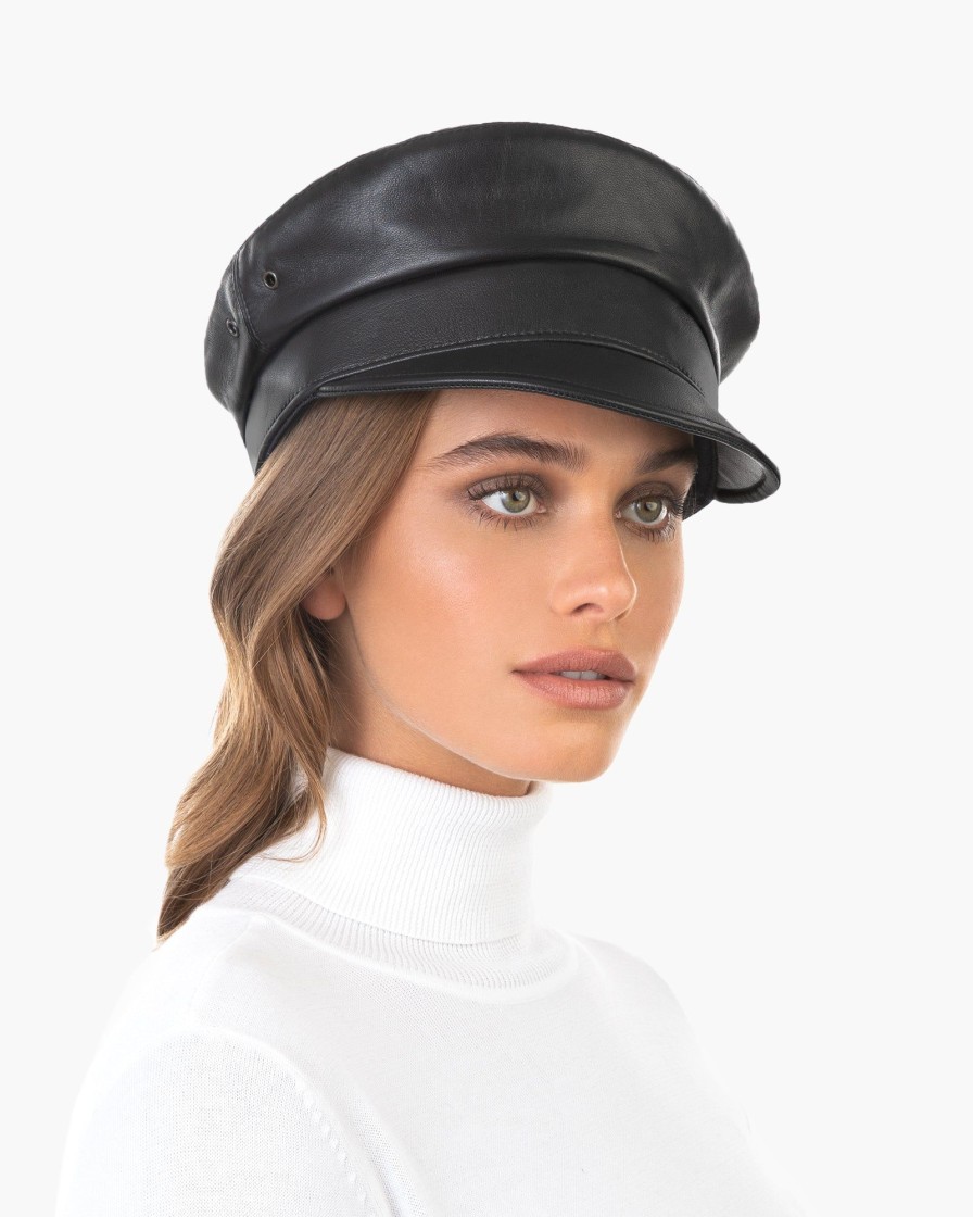 Women Eric Javits | Night Porter Leather Cap